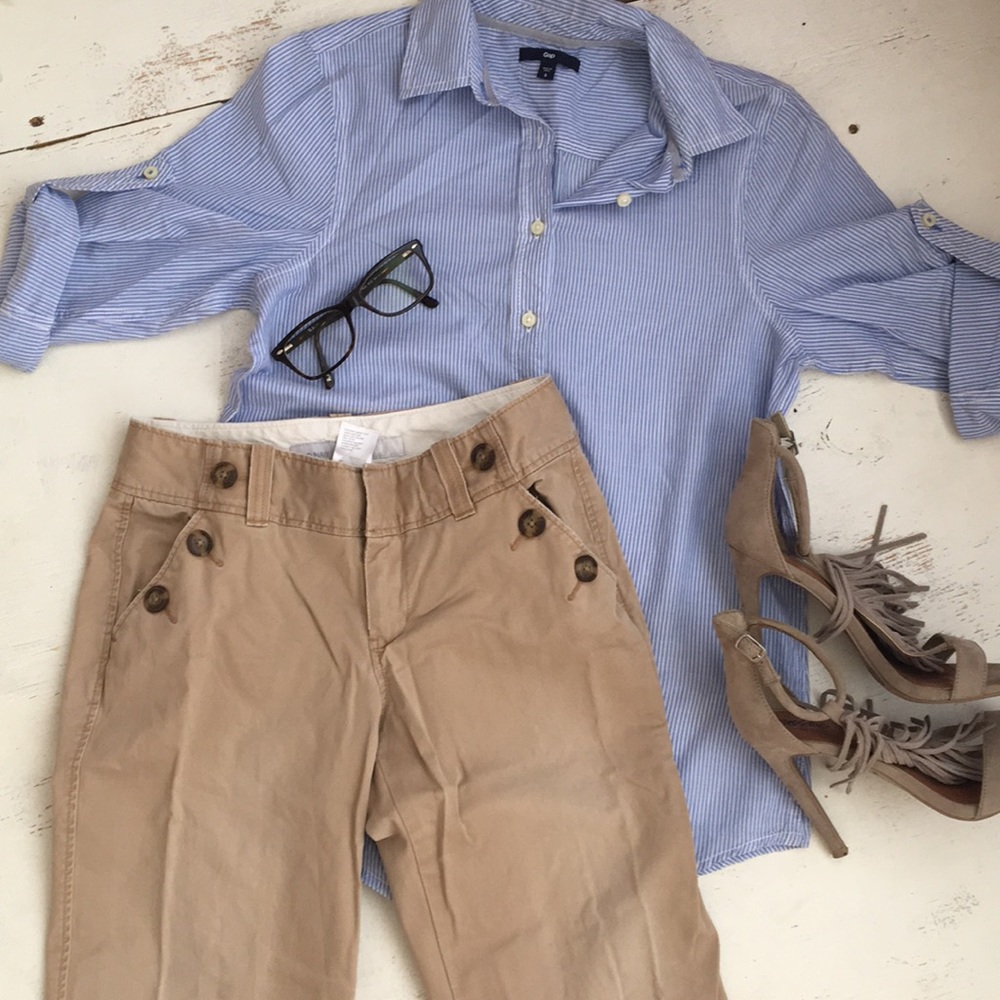 [ Old Navy Sailor Fromt Khaki Chino Pants ] 0 Reg